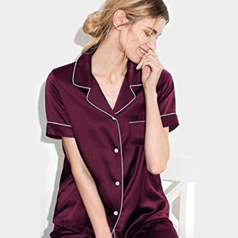 Women Silk Satin Two Piece Sleepwear