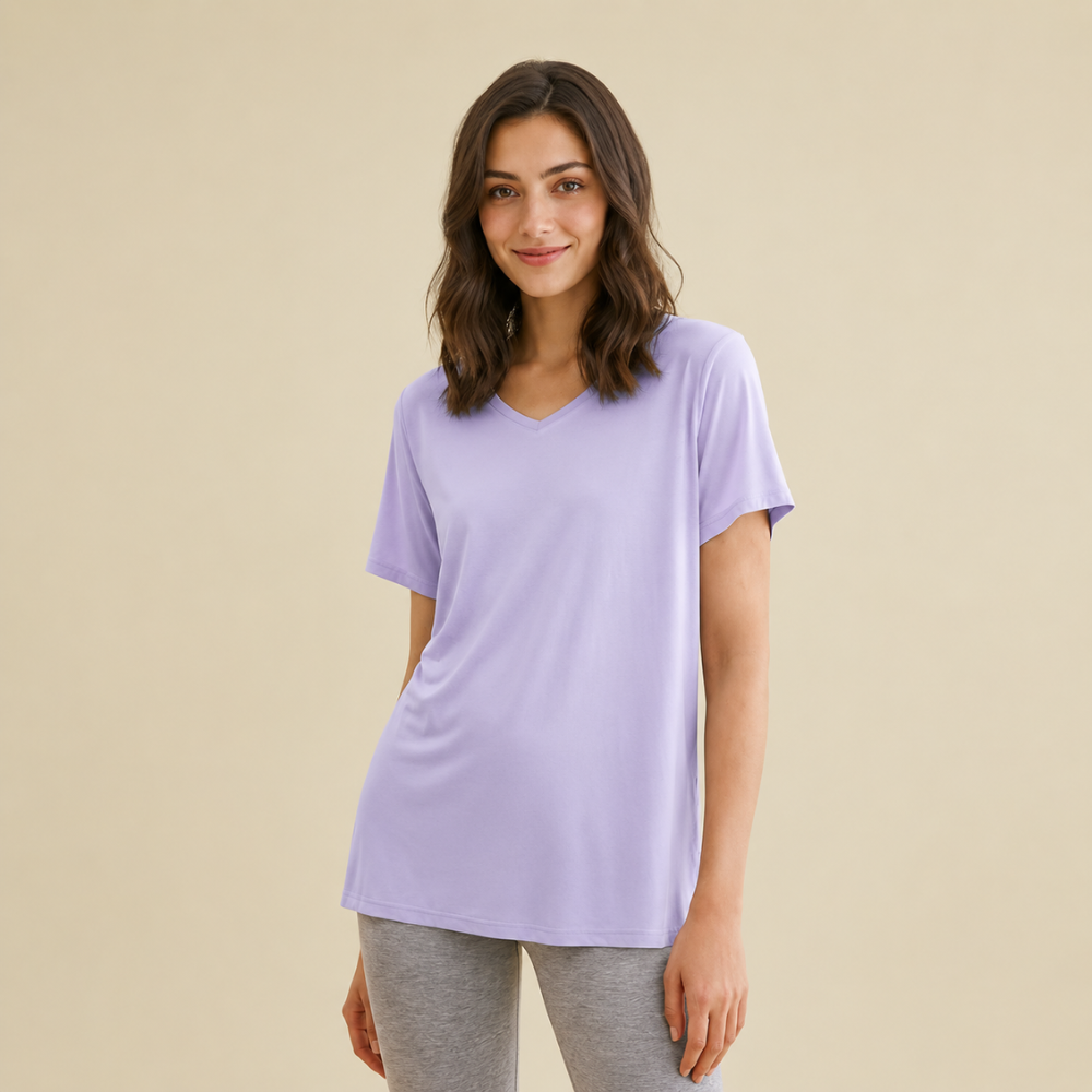 Women V Style Short Sleeve Pajamas Top