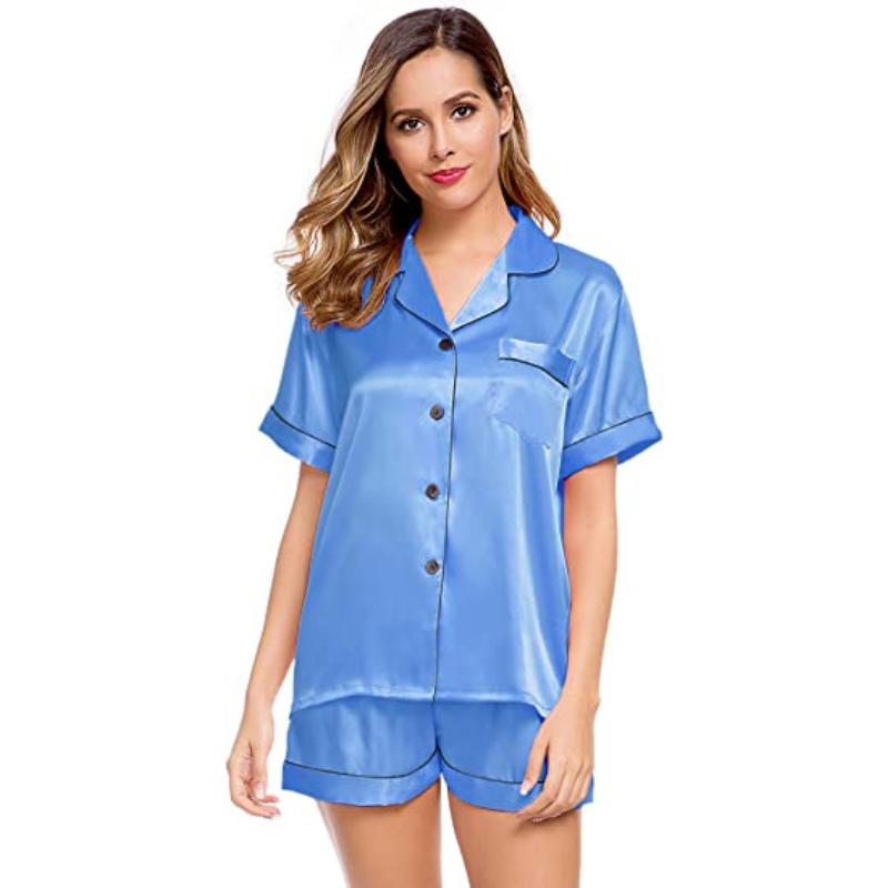 Women's Silk Short Sleeve Pajama Suit