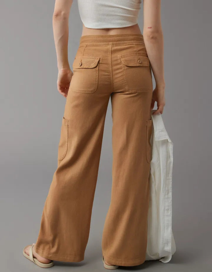 Linen Cargo Pants With Side Pockets