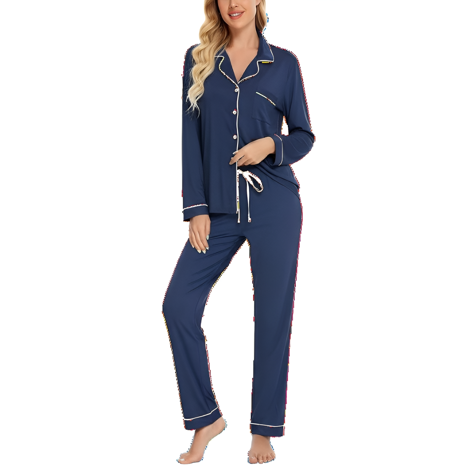 Family Christmas Pajama Set with Plaid Pants and Printed Tops