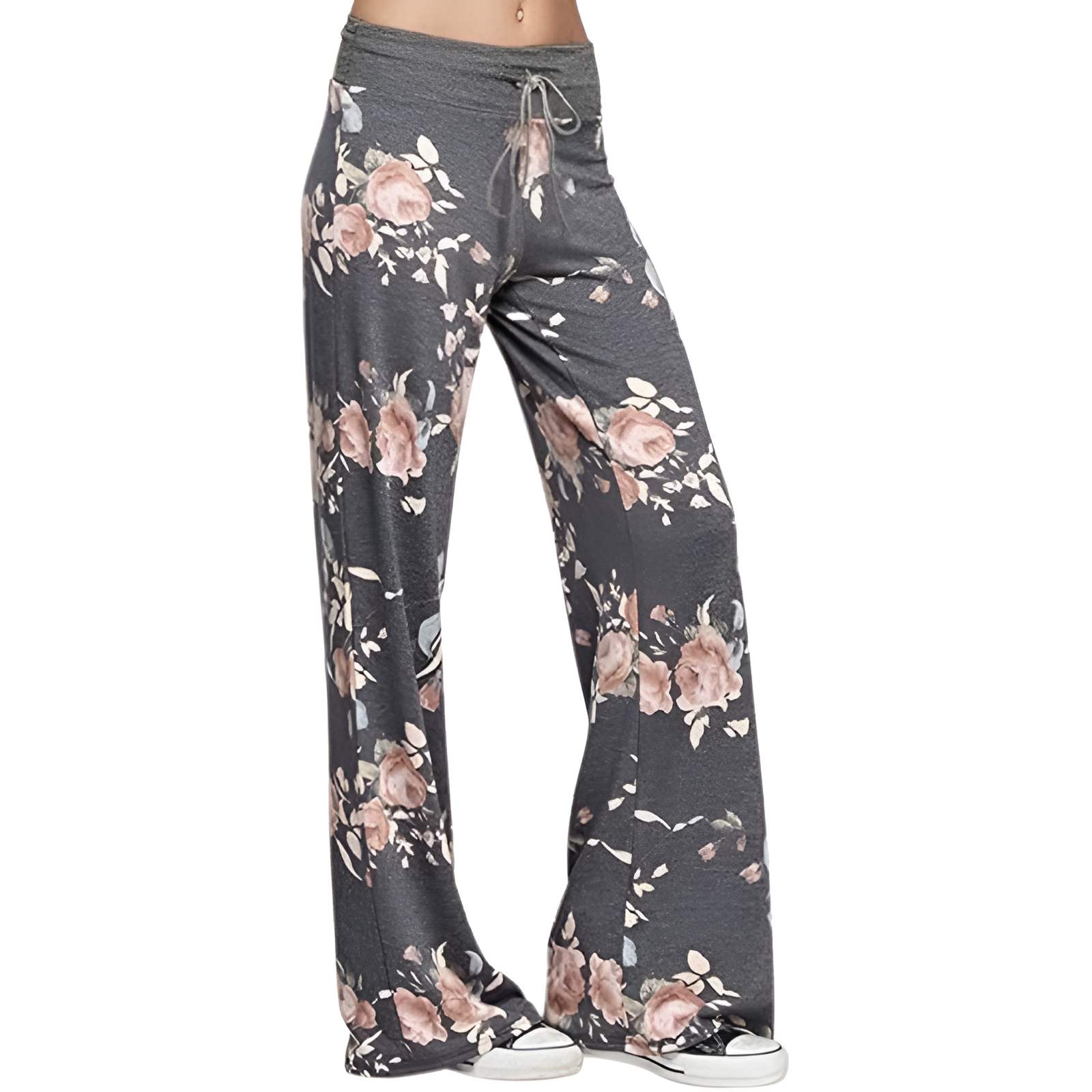 Pajama Pants With Drawstring And Palazzo Fit For Women