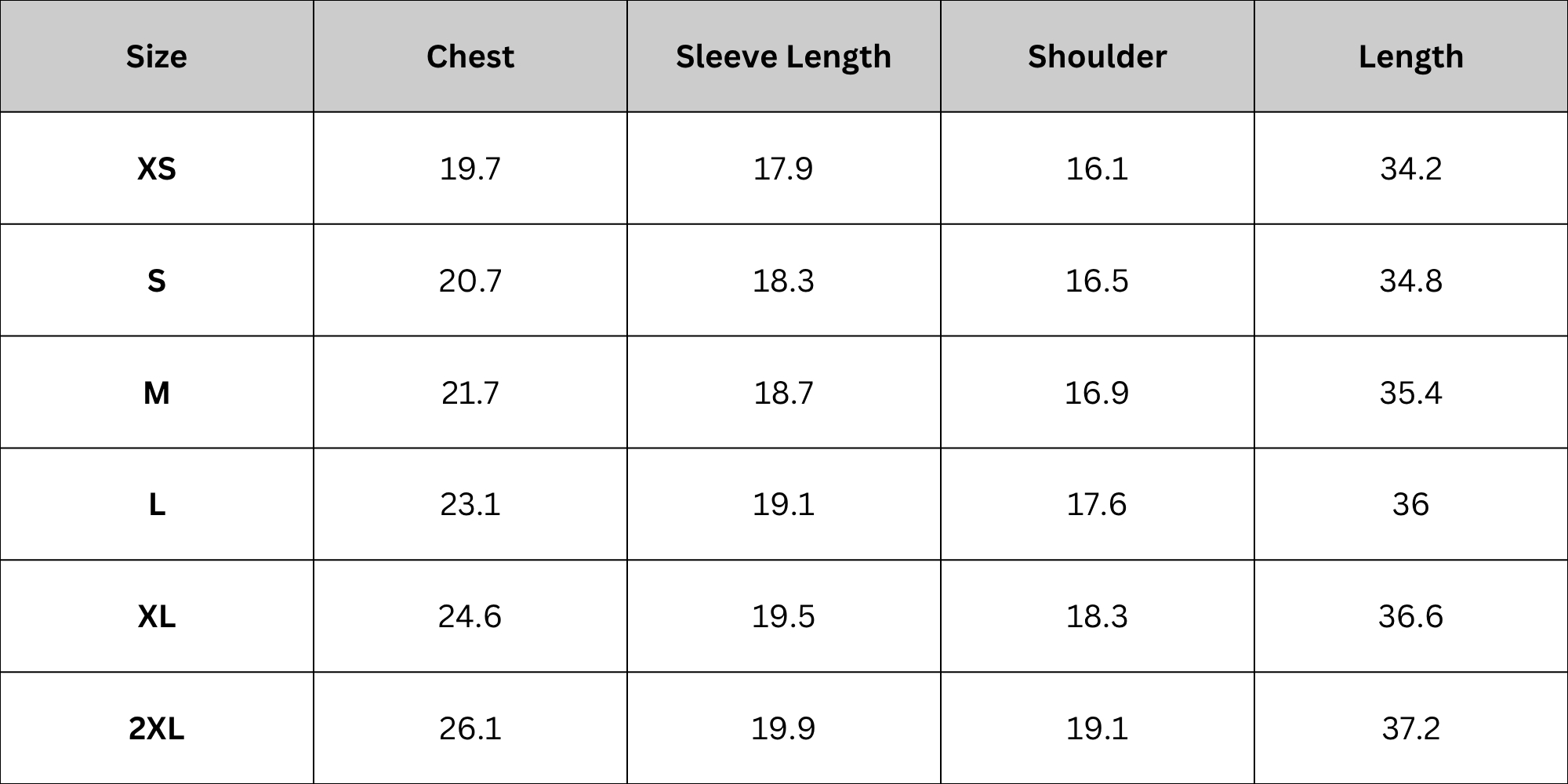 Size Chart