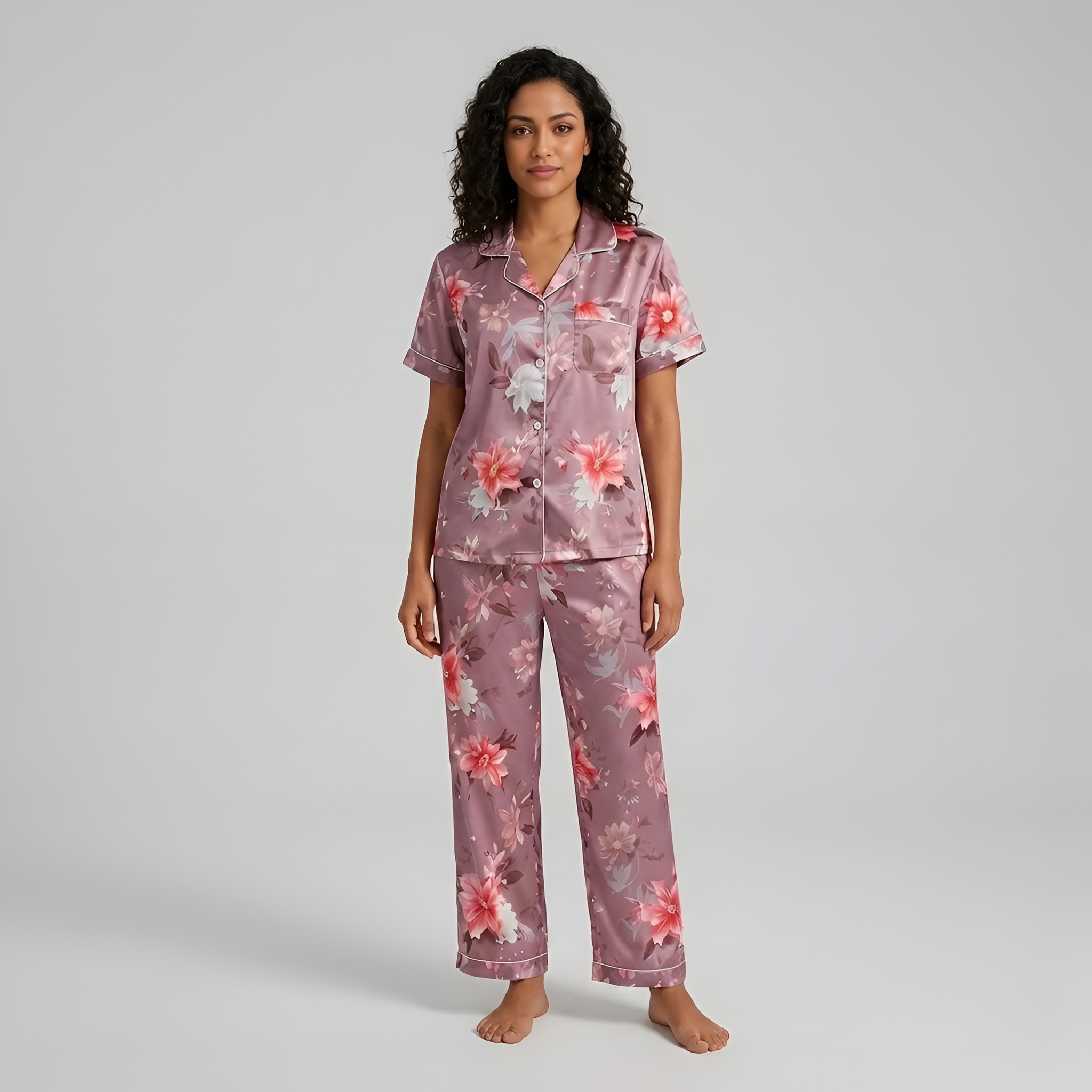 Women Bloomline Floral Short Sleeve Air Flow Pajama Set
