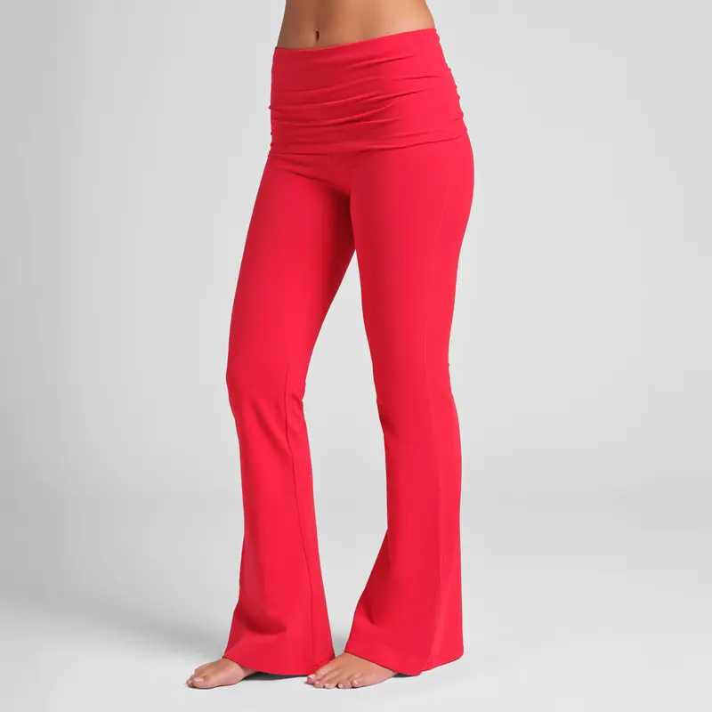 2 Pieces Foldover Flare Lounge Pants For Women