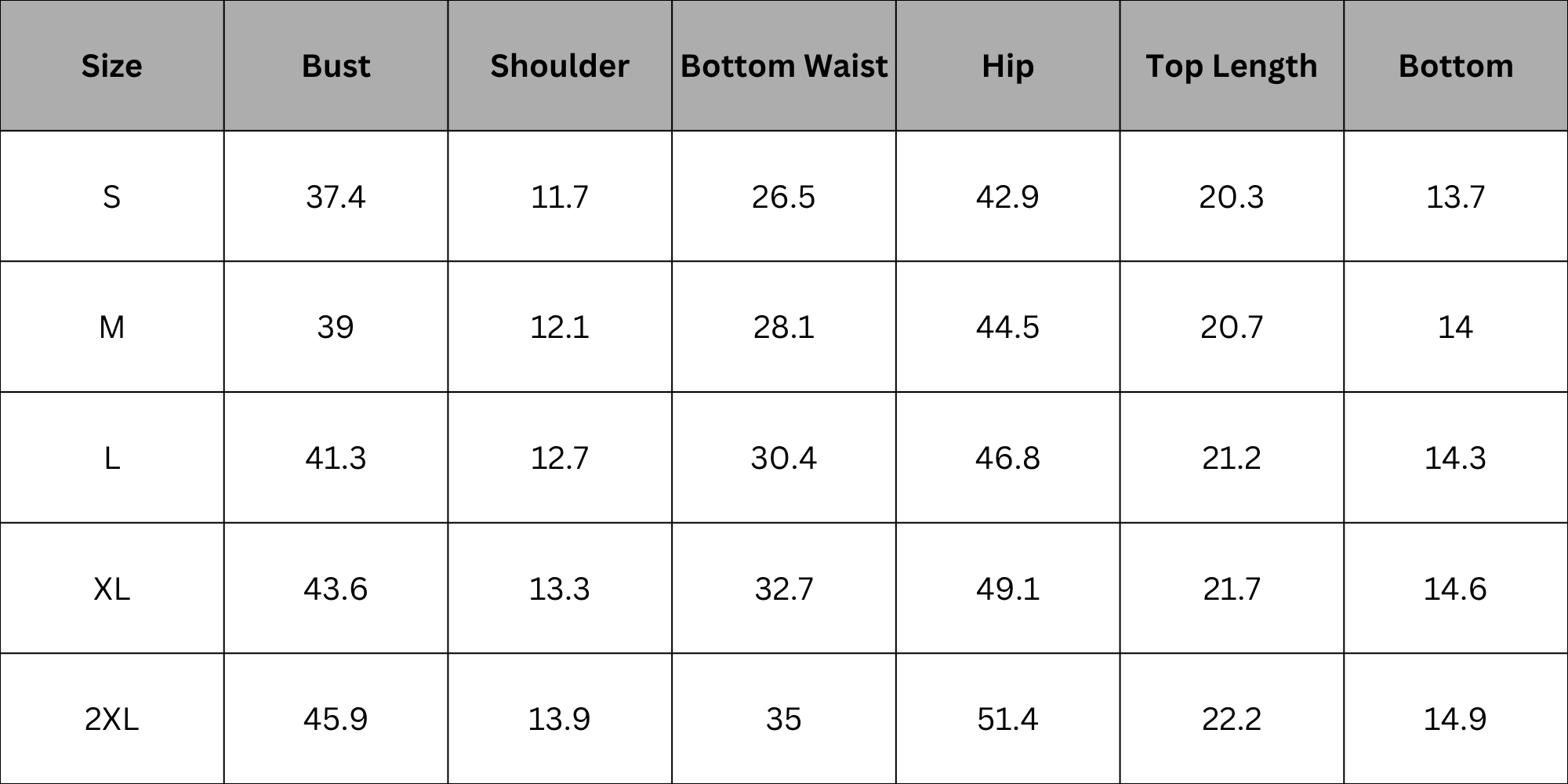 Size Chart