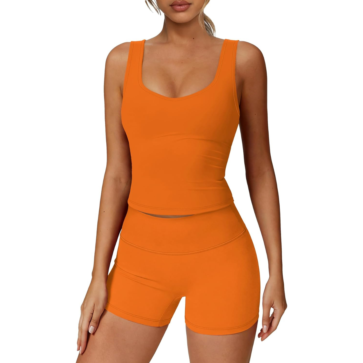 Activewear Two Piece Set with Tank and Shorts For Women