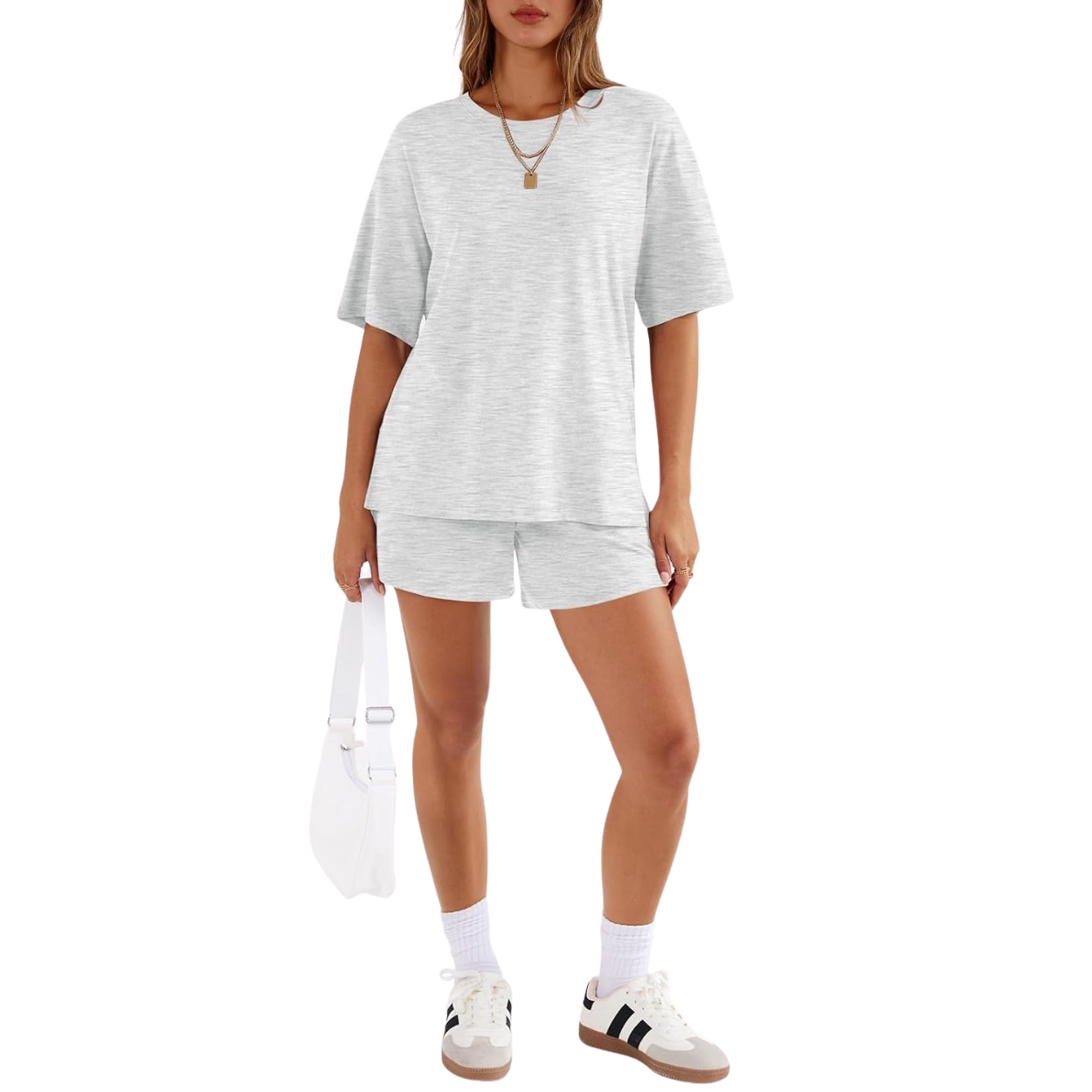 2 Piece Summer Set with Oversized Top And Loose Shorts