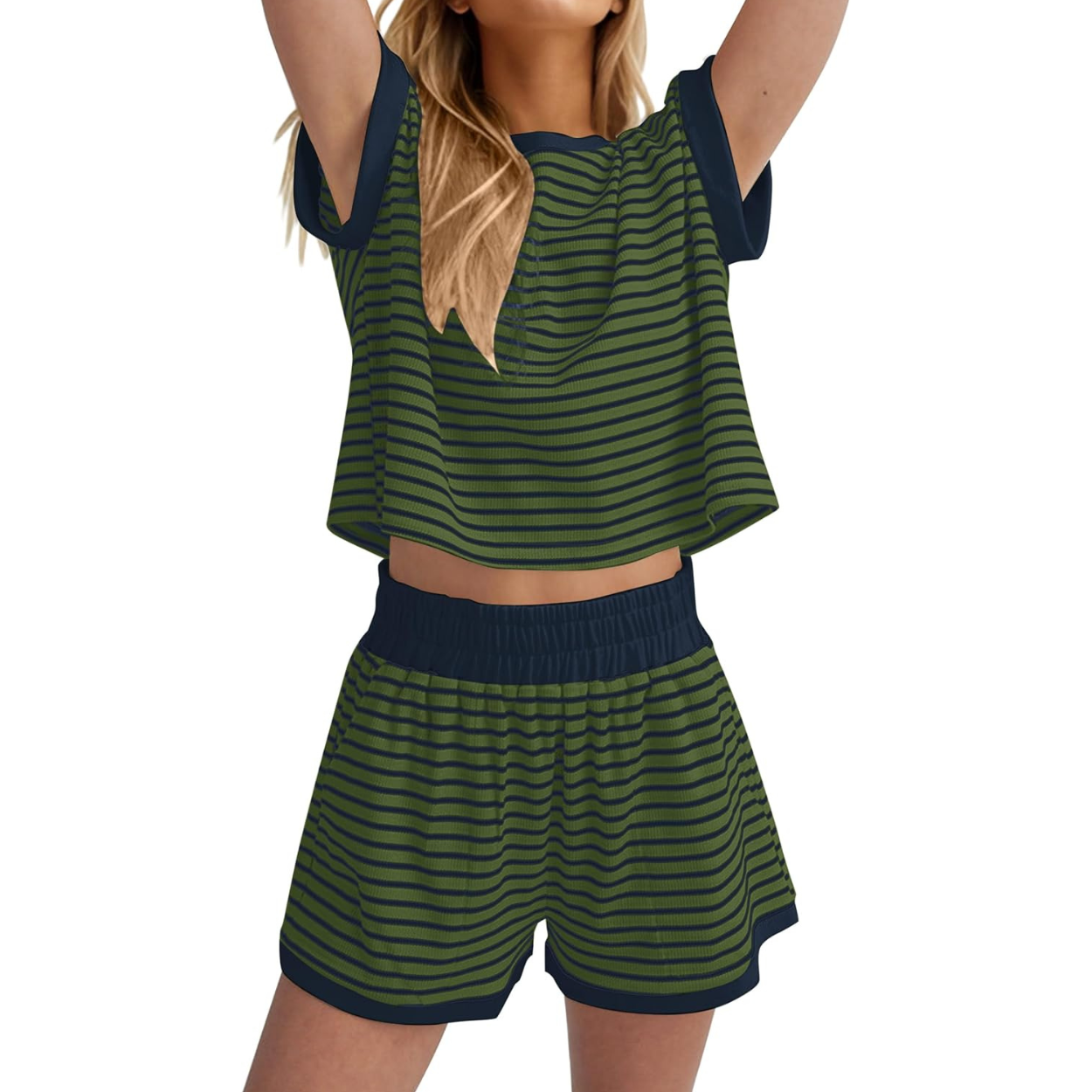 Casual Summer Loungewear Set With Knit Top