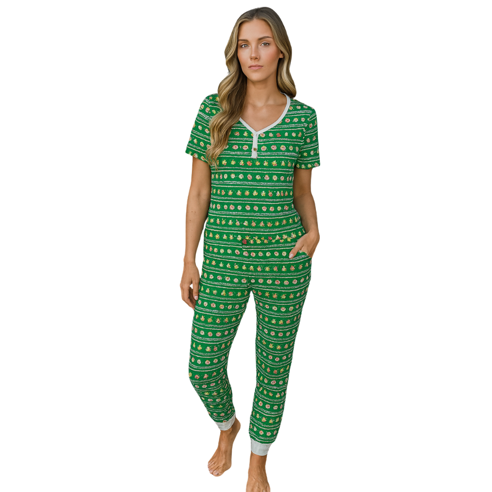 2 Piece Lounge Set With Short Sleeve Top