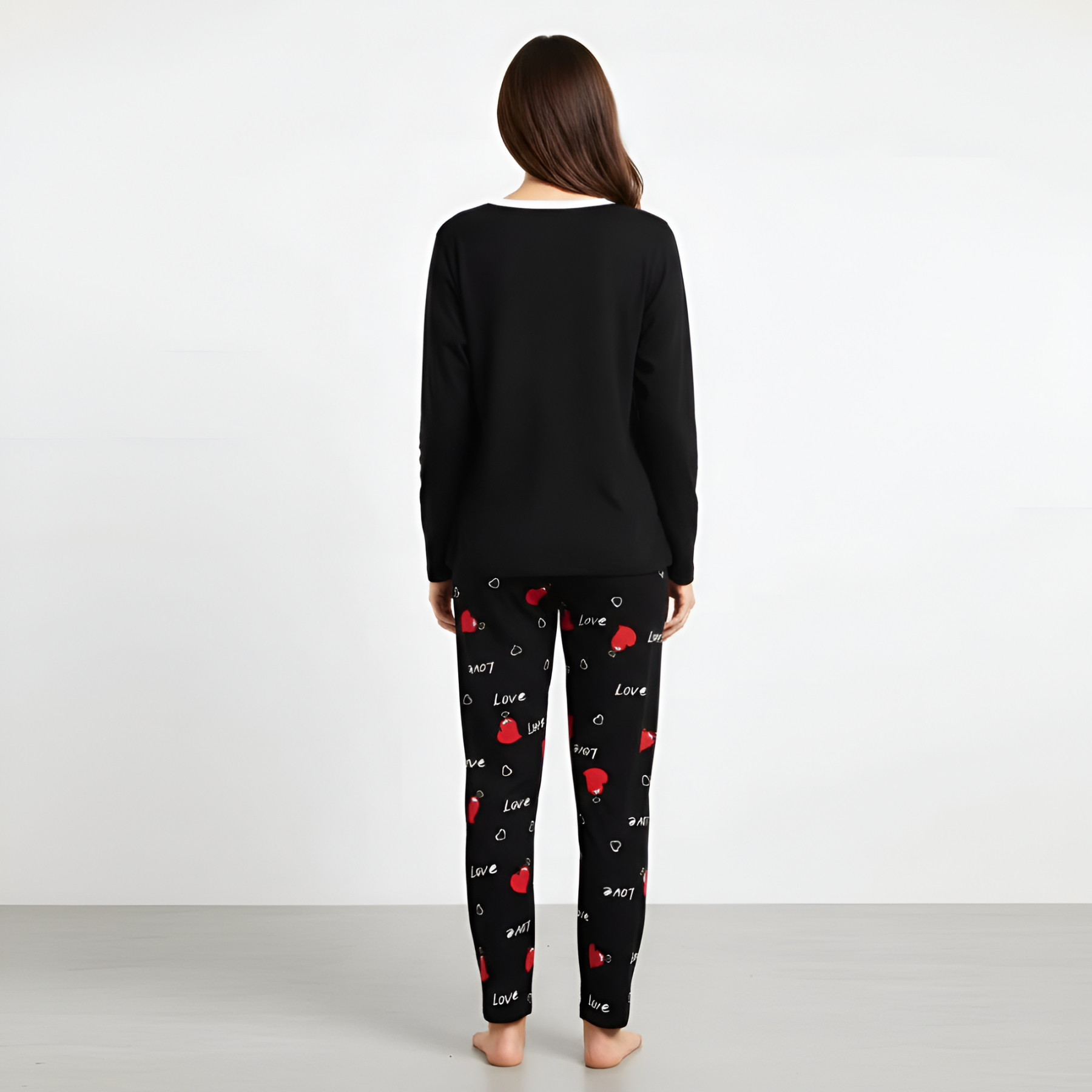 Matching Print Pajama Top Pants Set For Couples