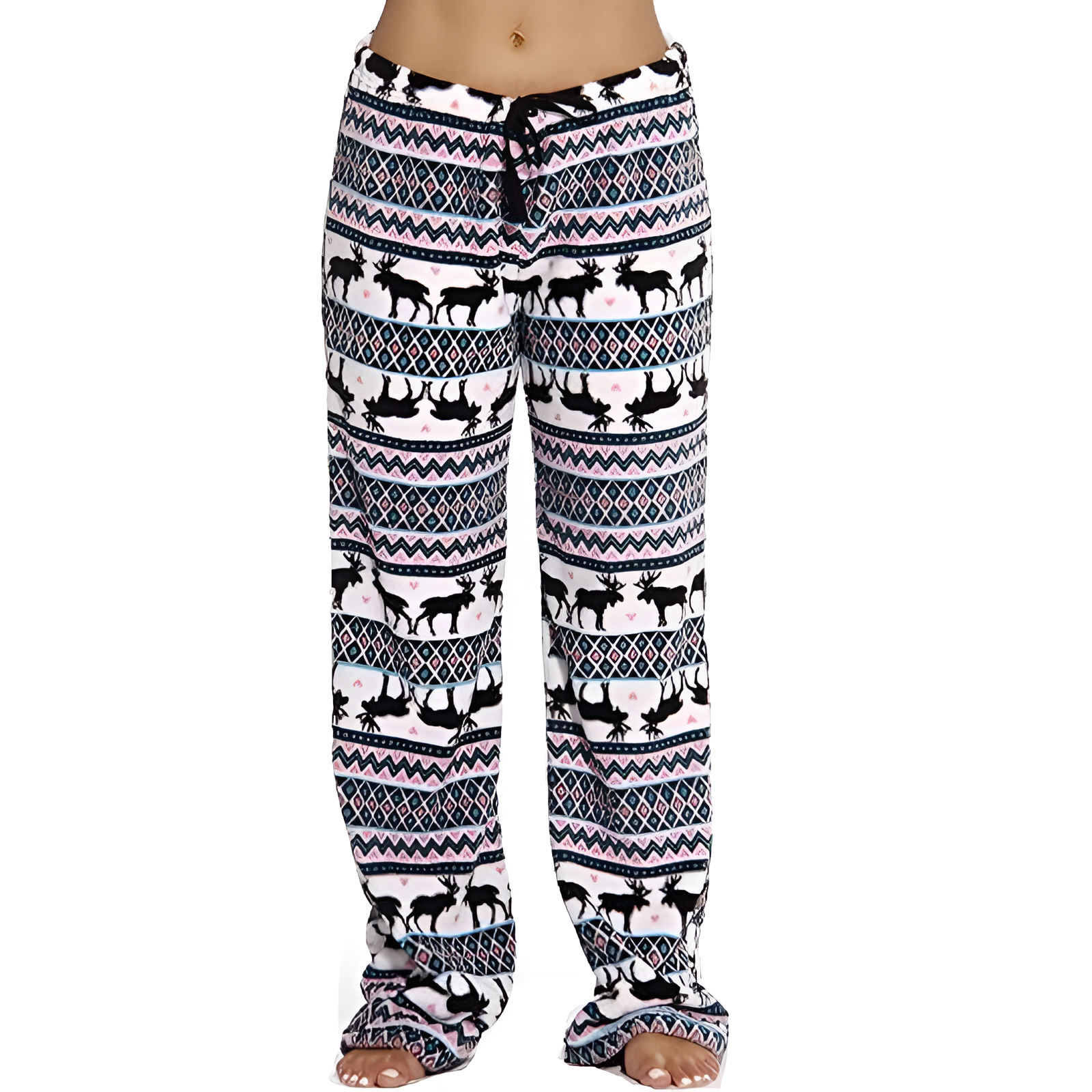 Plush Fleece Penguin Print Pajama Pants For Women