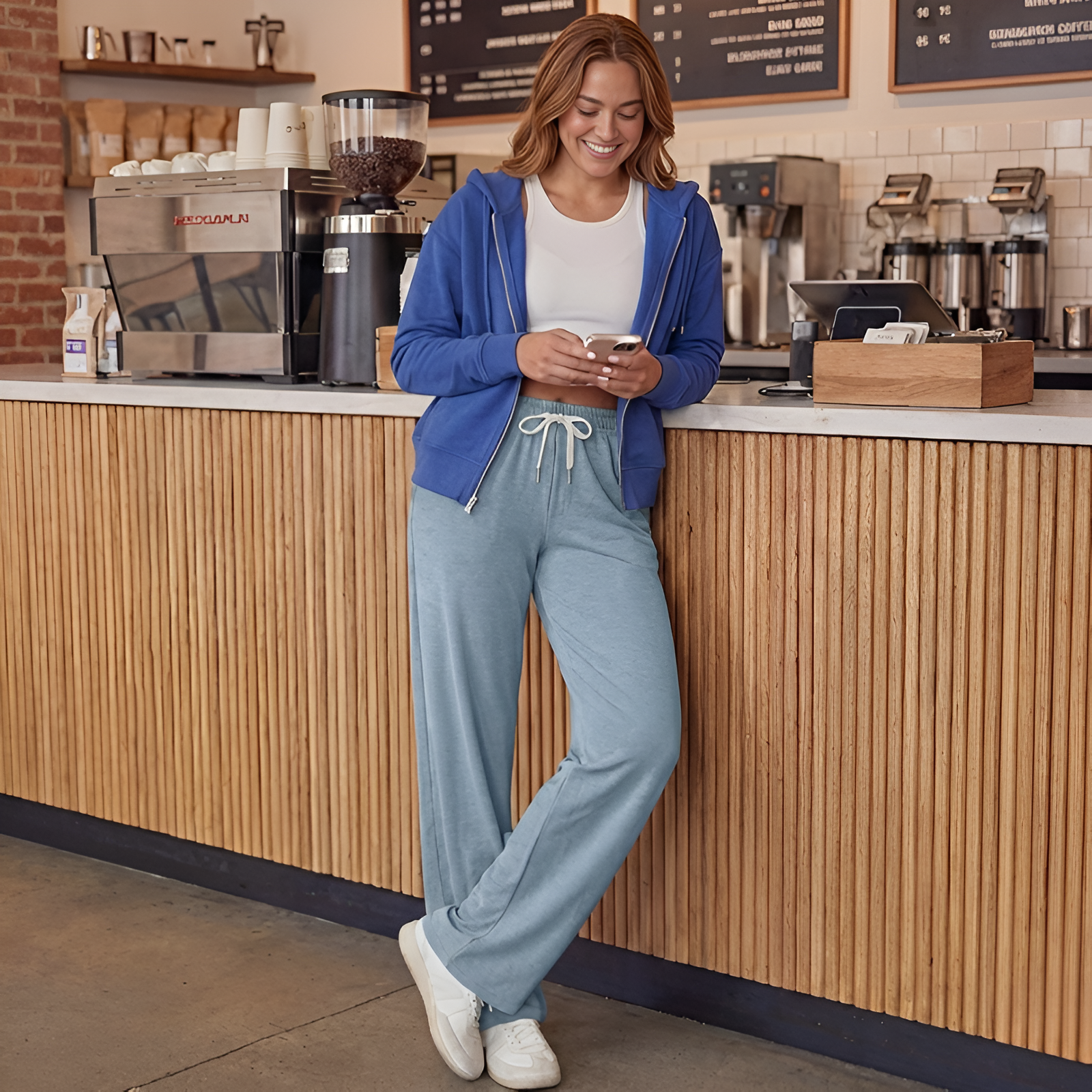 Straight Lounge Pajama Pants With Pockets