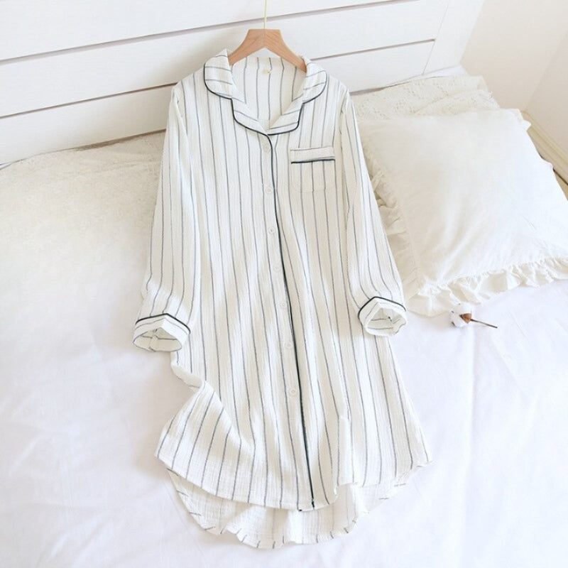 Classic Cotton Striped Nightgown