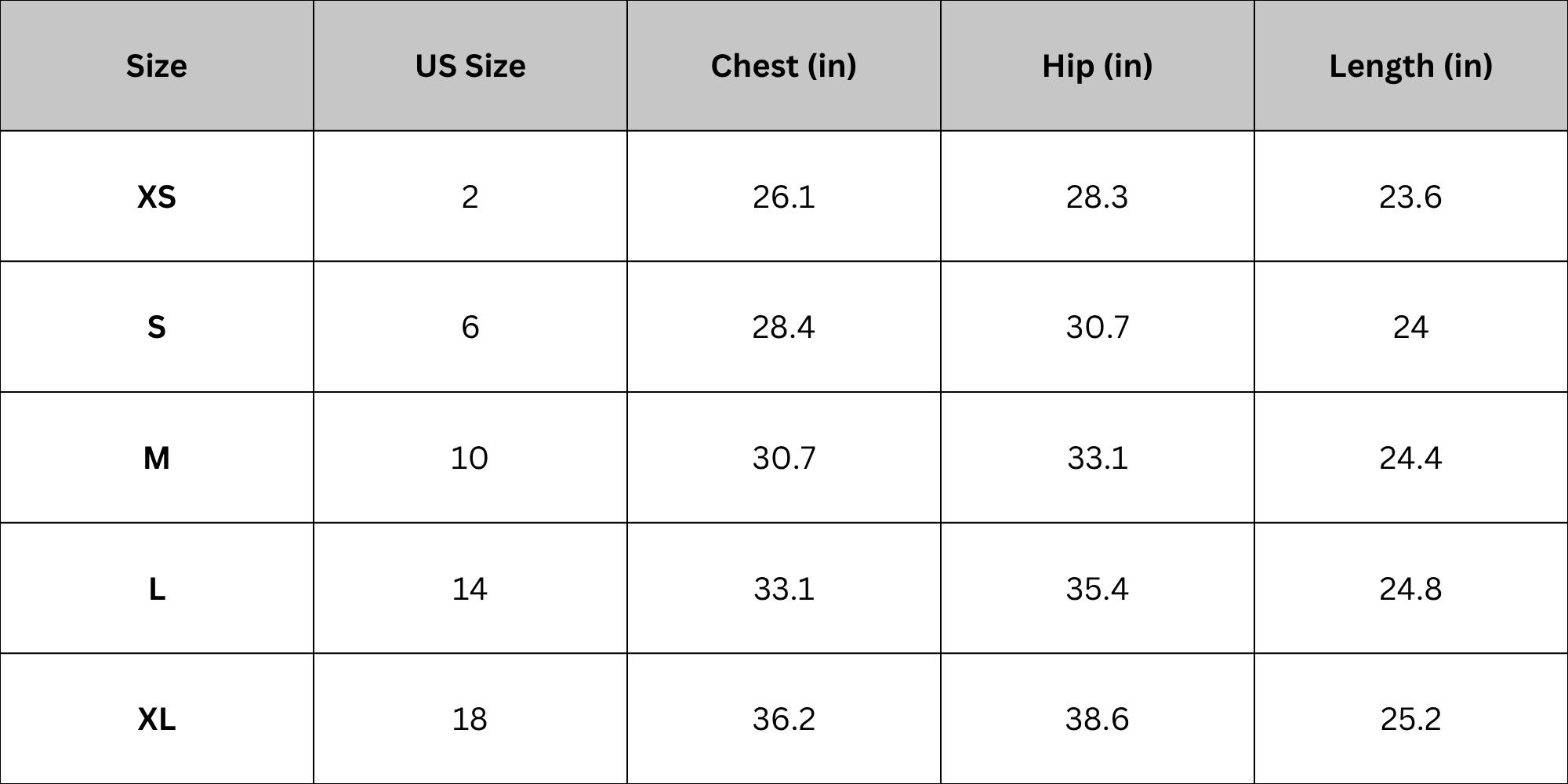 Size Chart