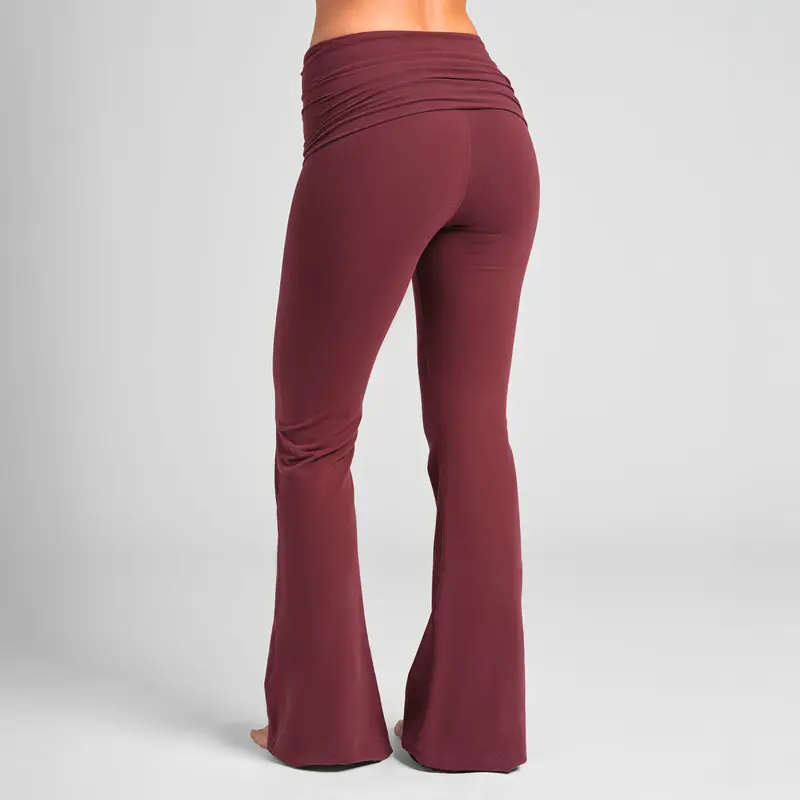 2 Pieces Foldover Flare Lounge Pants For Women