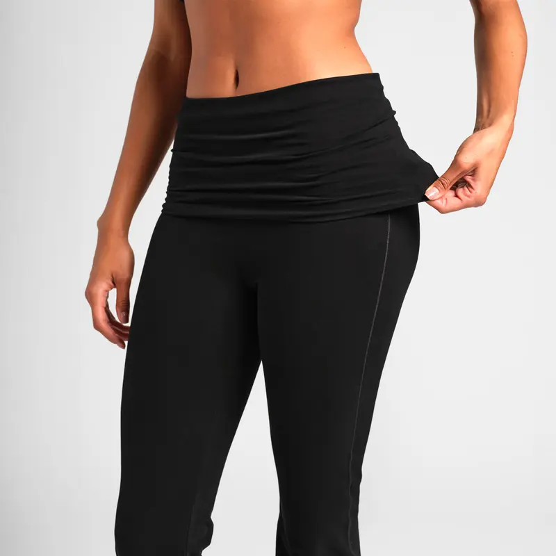 2 Pieces Foldover Flare Lounge Pants For Women