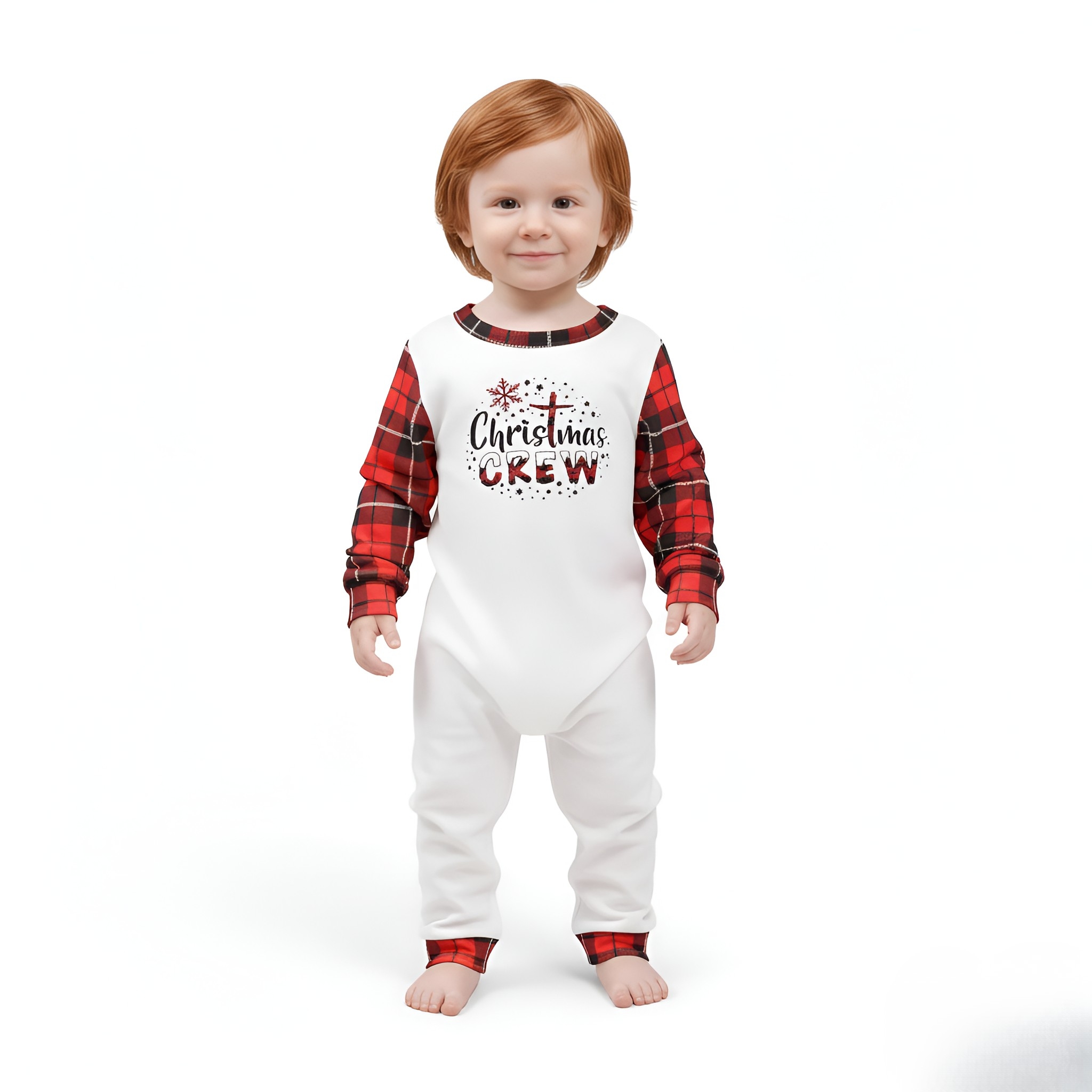 Red Plaid Christmas Crew Family Matching Pajama Set