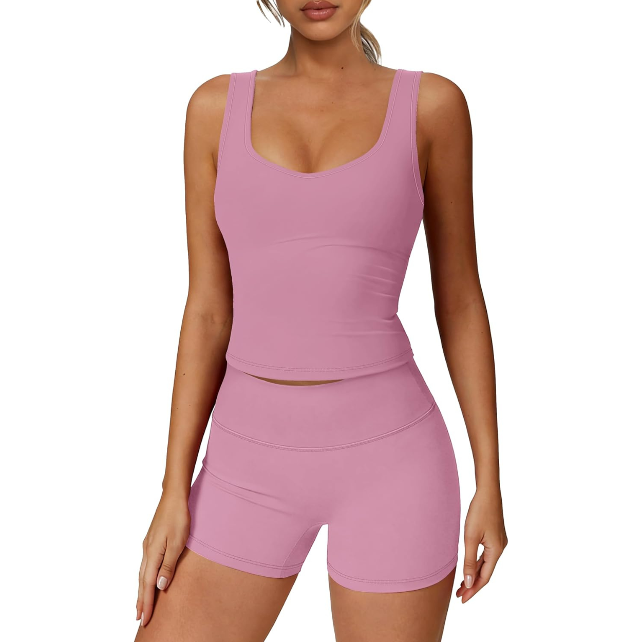 Activewear Two Piece Set with Tank and Shorts For Women