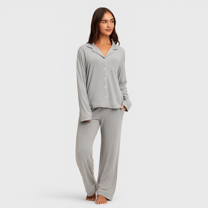 Women Bamboo Stretch Knit Long Sleeve Pajama Set