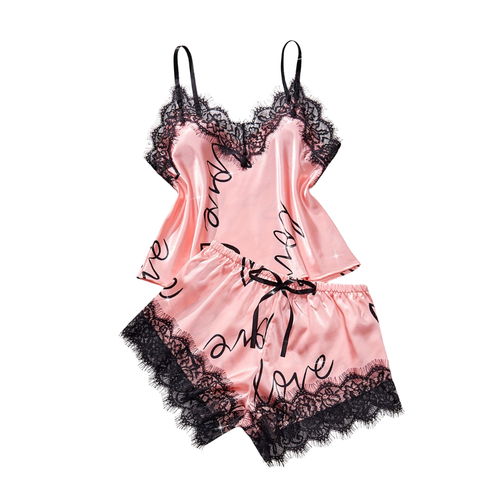 Lace Spaghetti Top Set Pajamas For Women