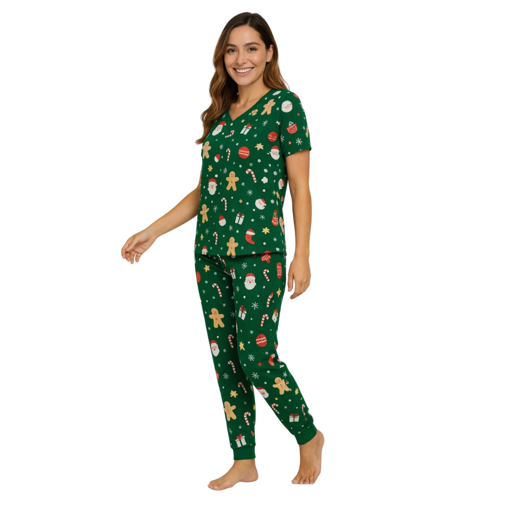 2 Piece Lounge Set With Short Sleeve Top