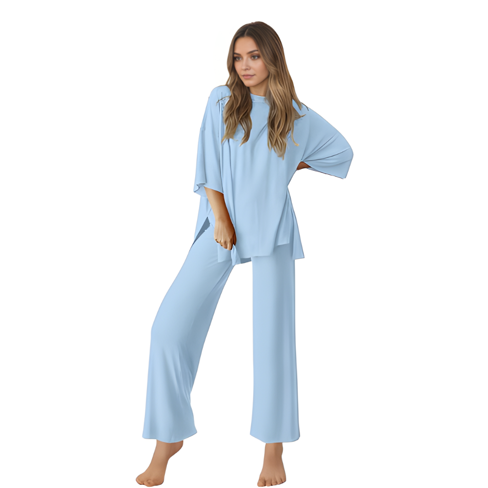 Short Sleeve Tops And Long Pants Loungewear Set For Women