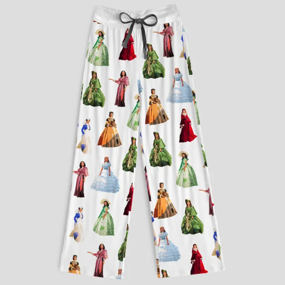 Vintage Print Wide Lounge Pants For Women