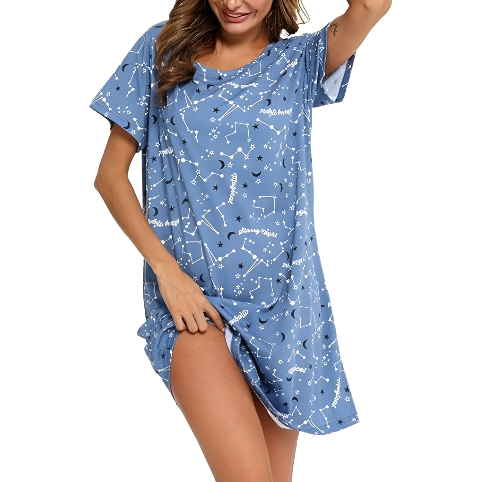Plus Size Sleep Shirt For Women With Printed Design