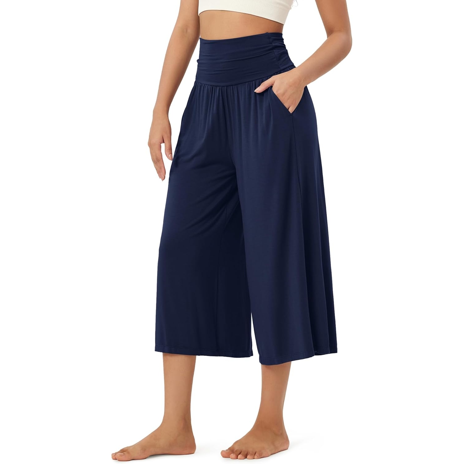 Palazzo Style Pajama Capri Pants For Women