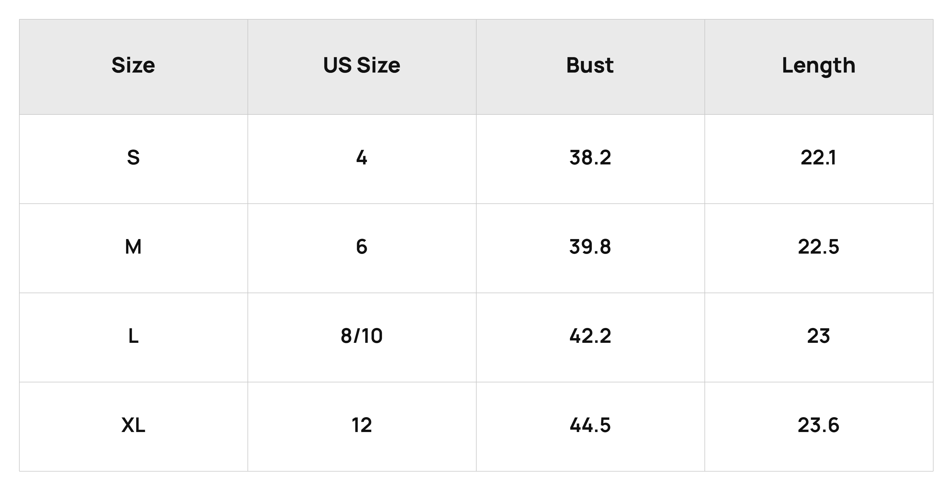 Size Chart