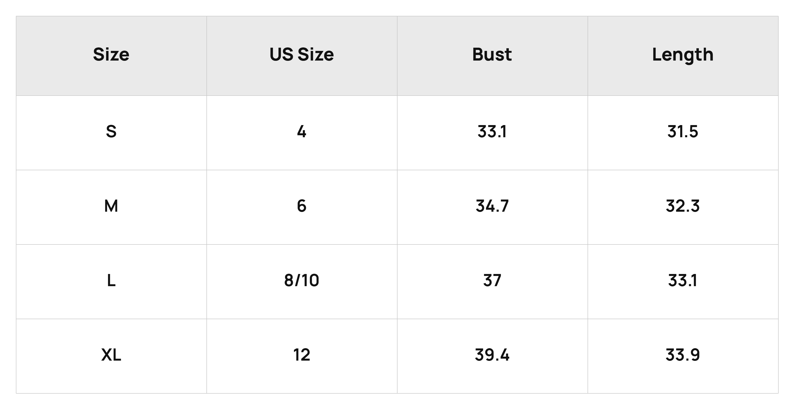 Size Chart