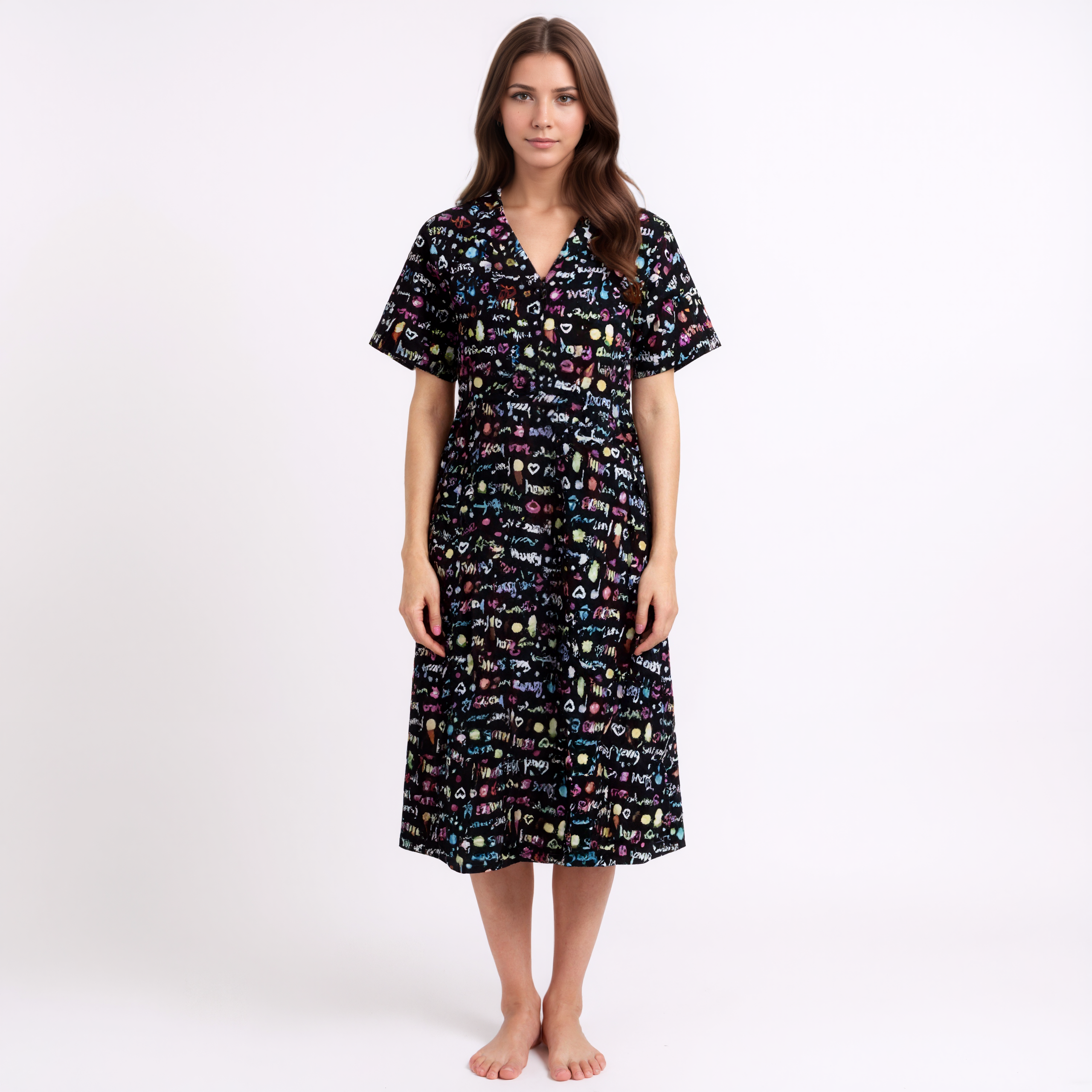 Capri Bottom Pajama Set With Short Sleeve