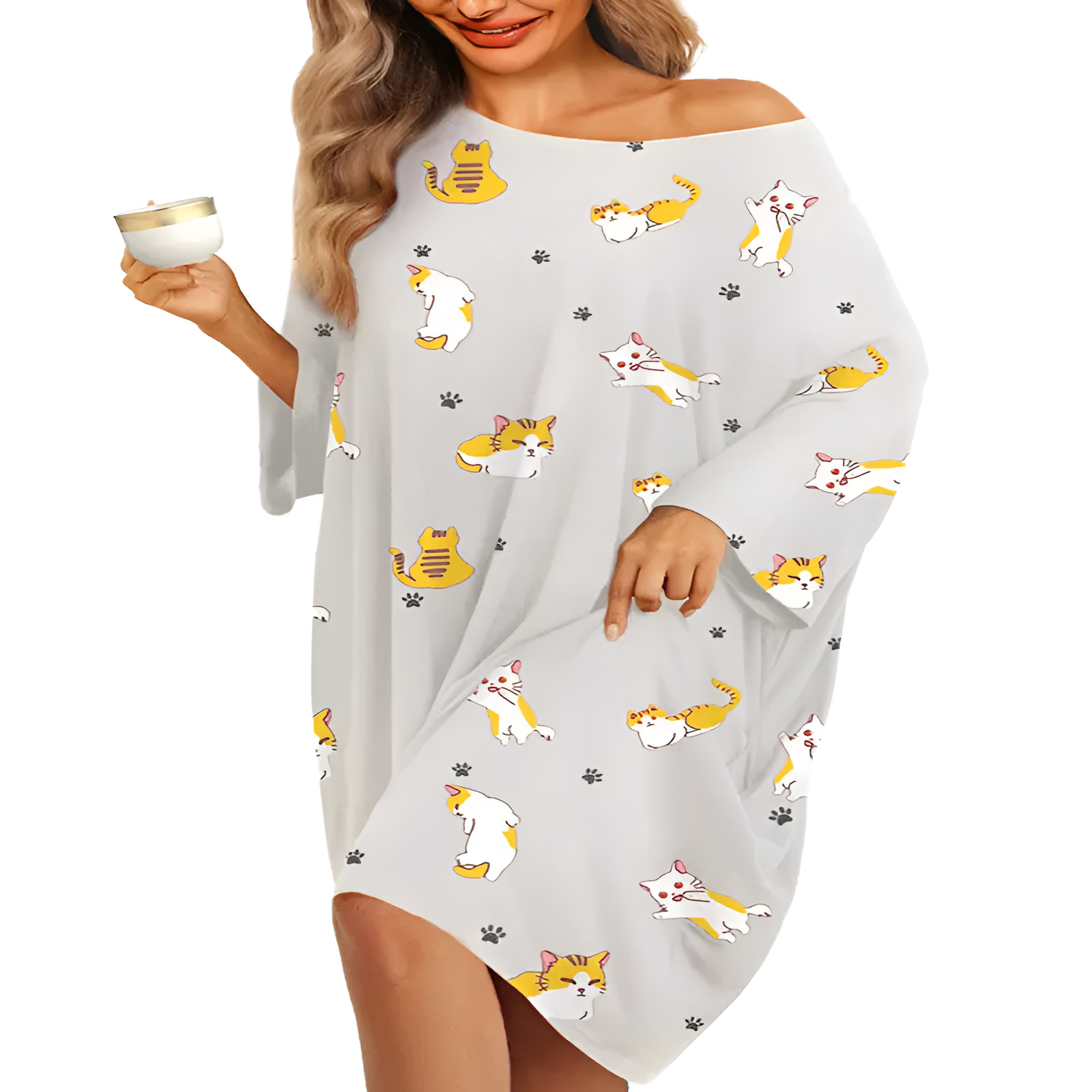 Bamboo Sleep Shirt Dress With Pocket