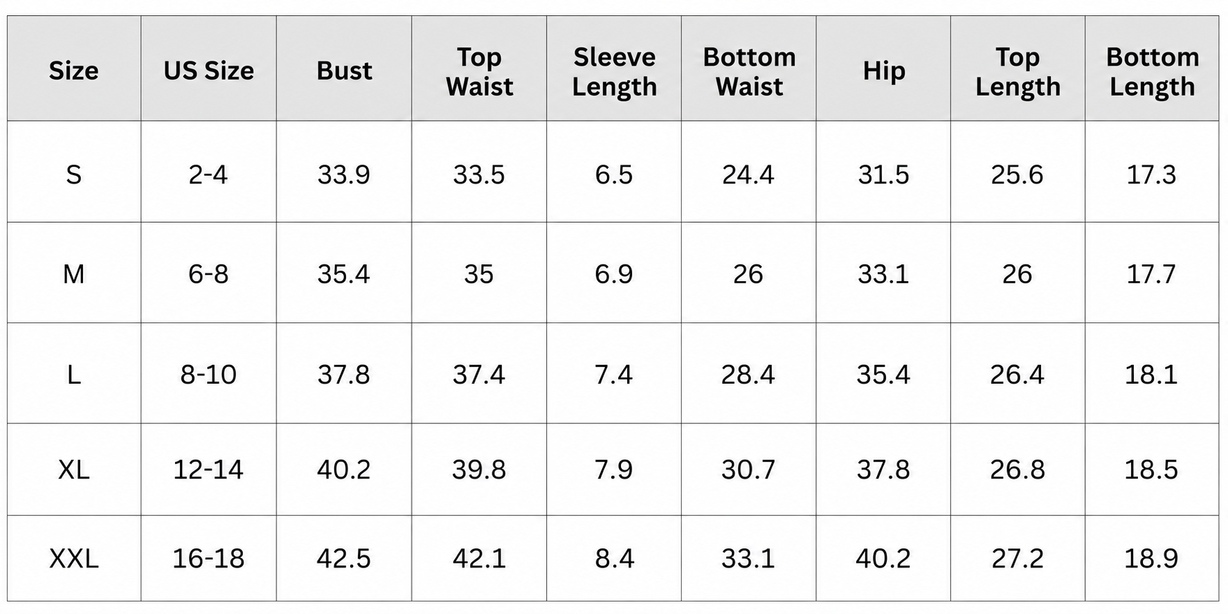 Size Chart