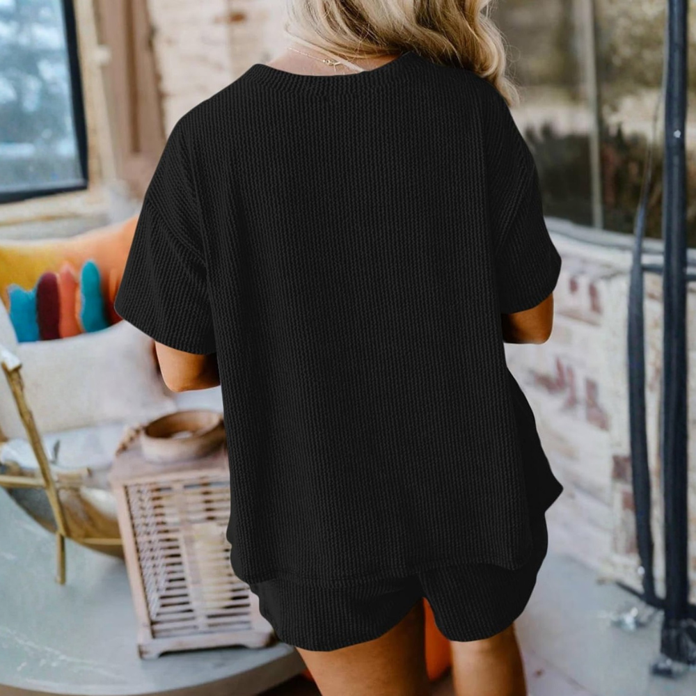 Summer Matching Shirt and Shorts Set for Women