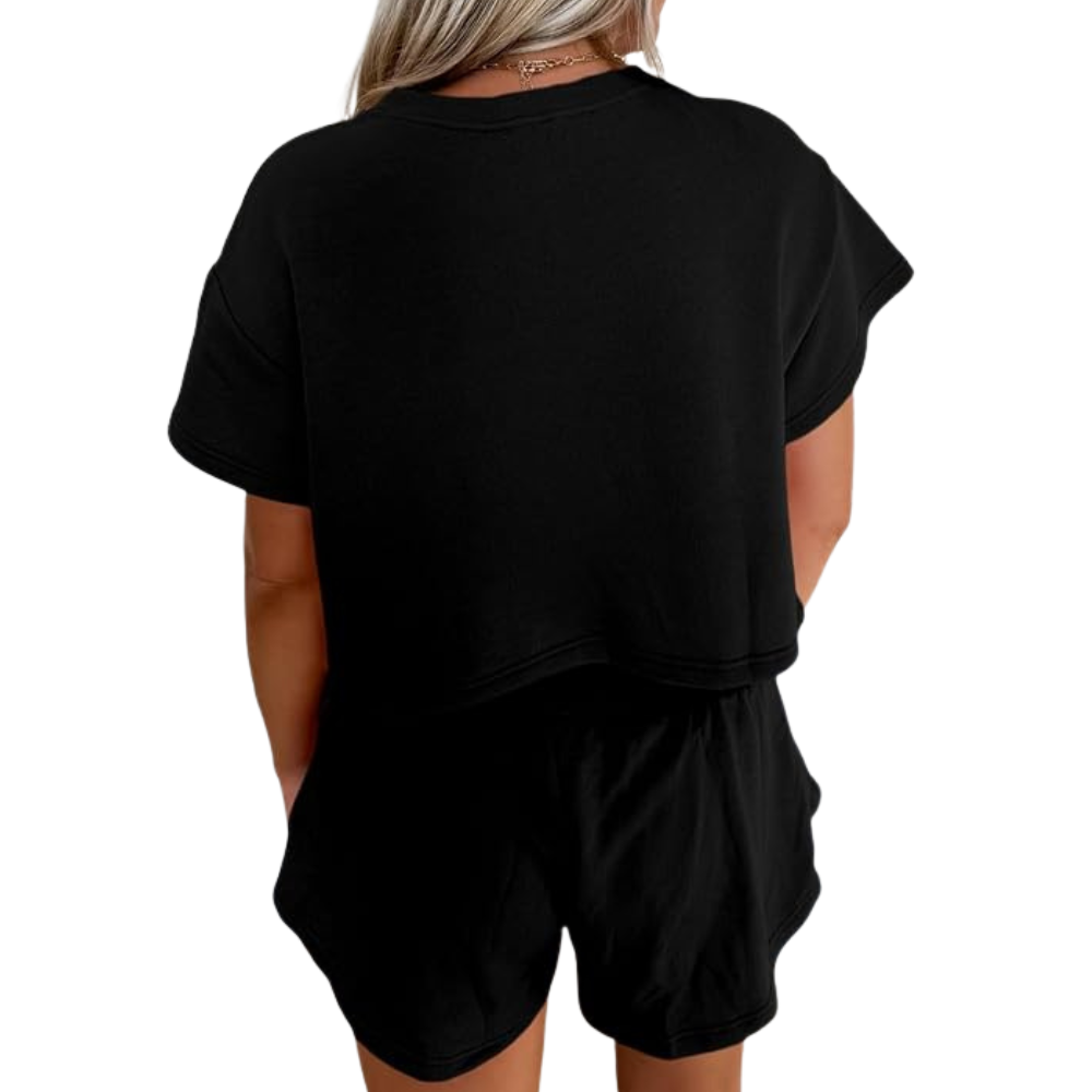 Summer Casual Cropped Lounge Two Piece Set Outfits For Women