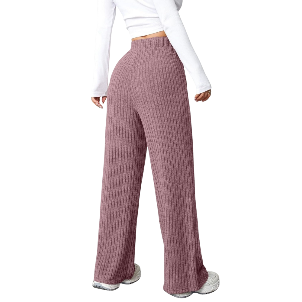Ribbed Knit Lounge Pants With Pockets