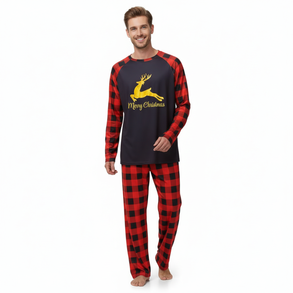 Matching Family Christmas Pajamas Sets With Bear Print For Winter Holidays