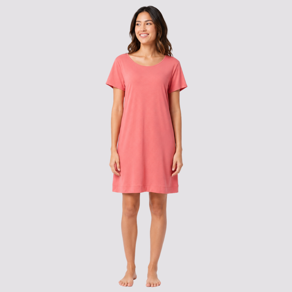 Women Short Sleeve Comfy Shirt Dress