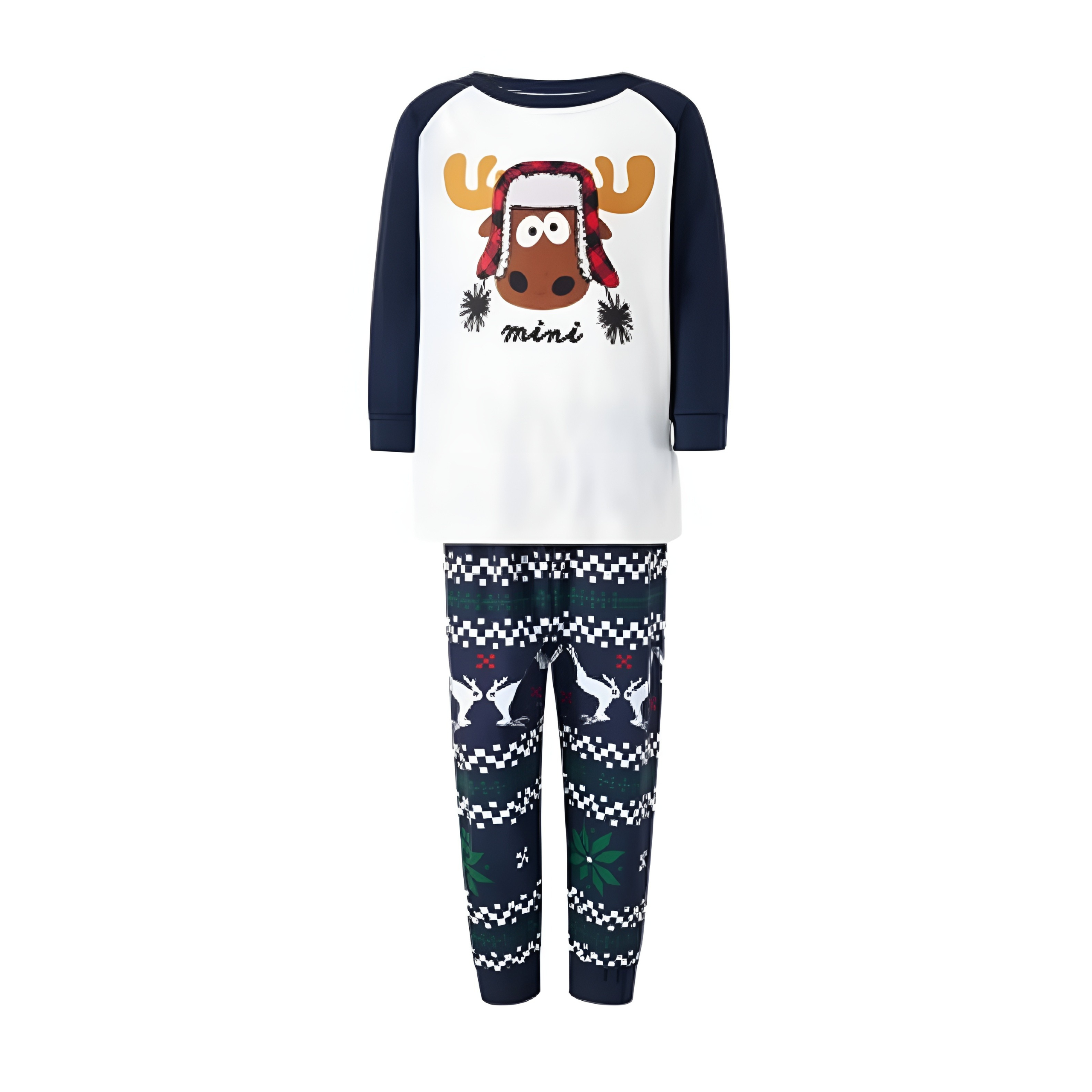Christmas Nightclothes Elk Print Tops Family Matching Pajama Sets