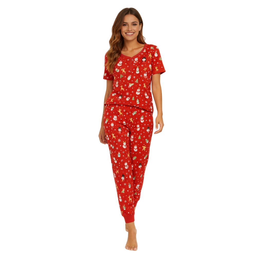 2 Piece Lounge Set With Short Sleeve Top