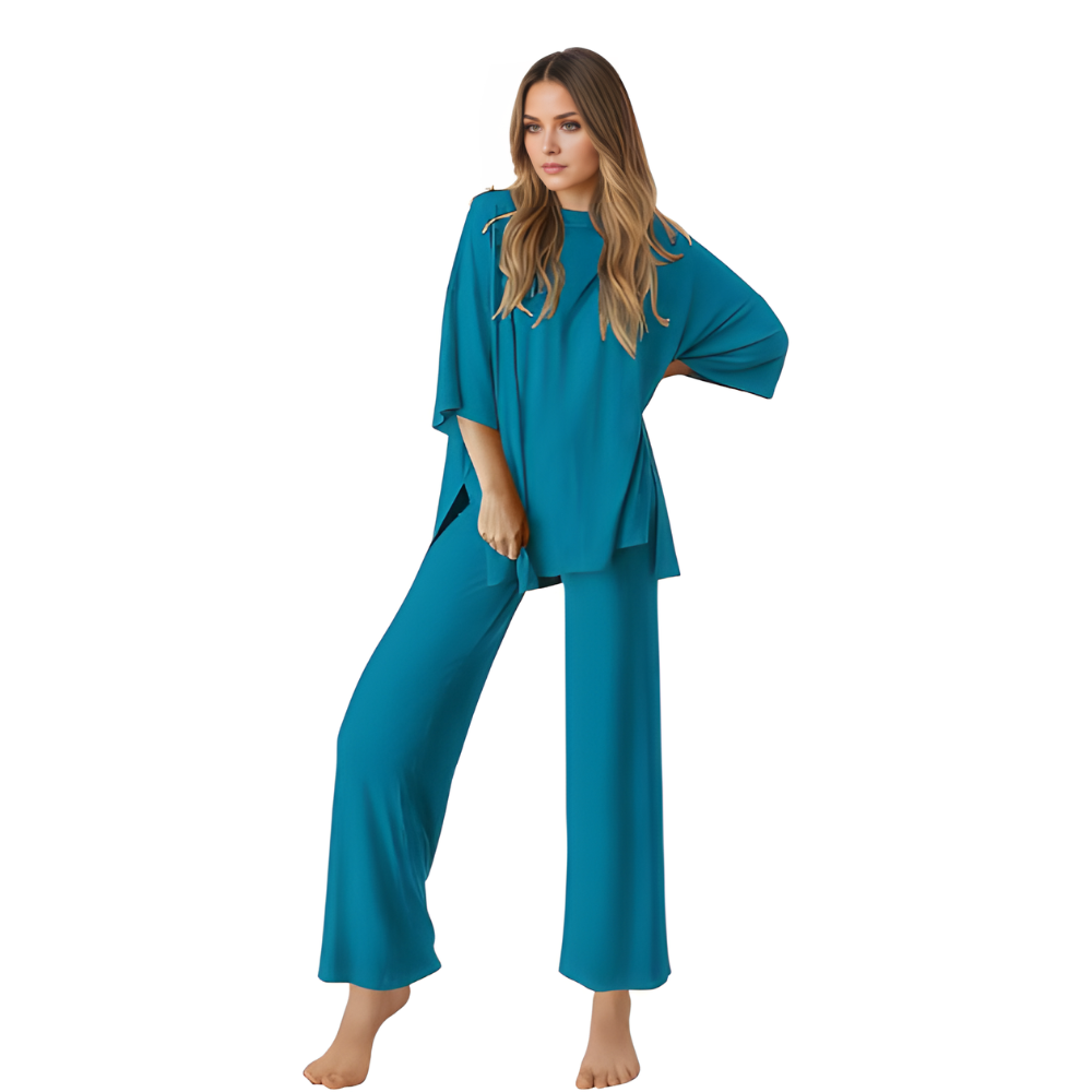 Short Sleeve Tops And Long Pants Loungewear Set For Women