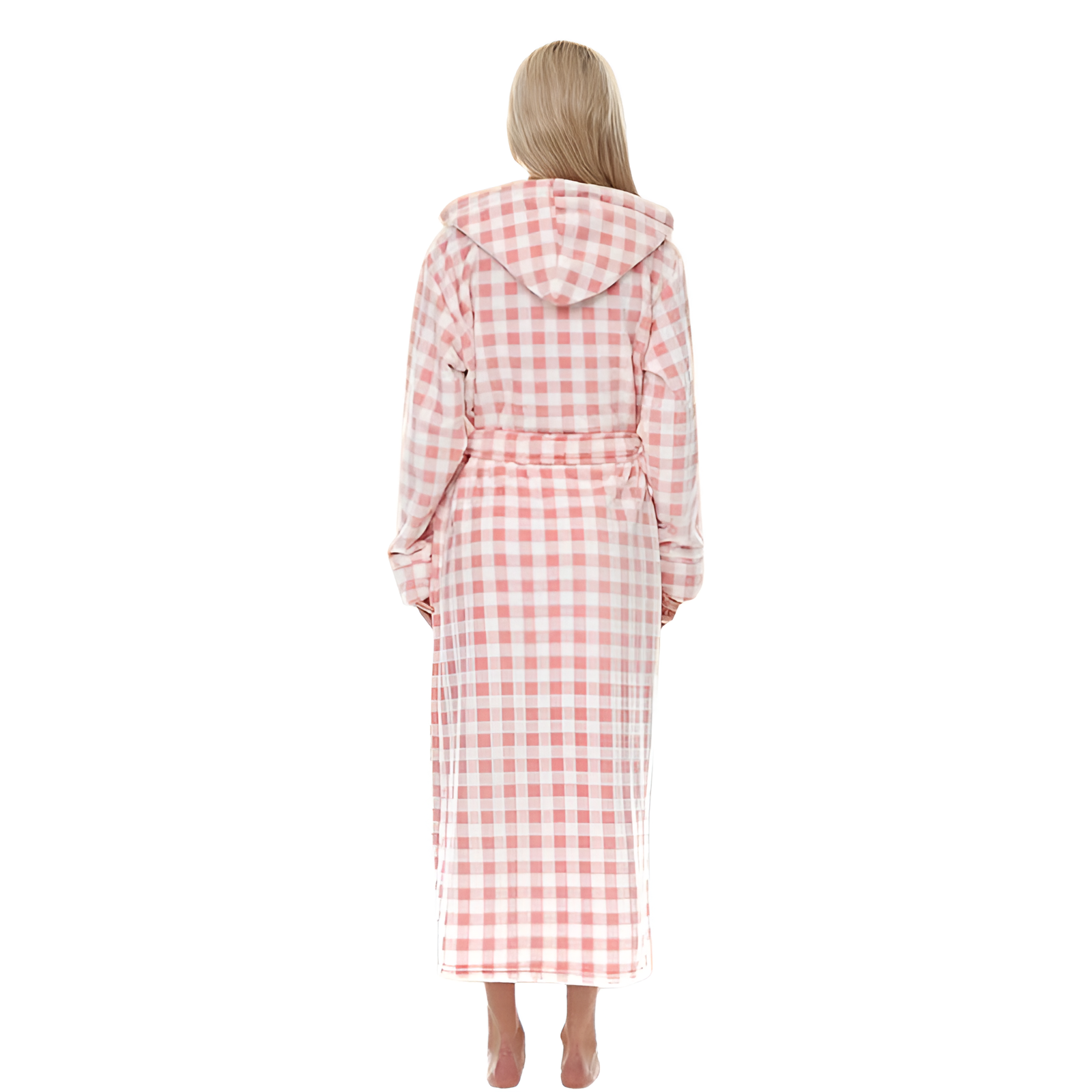 Plush Fleece Robe For Women Long Hooded Bathrobe With Hood Plus Size