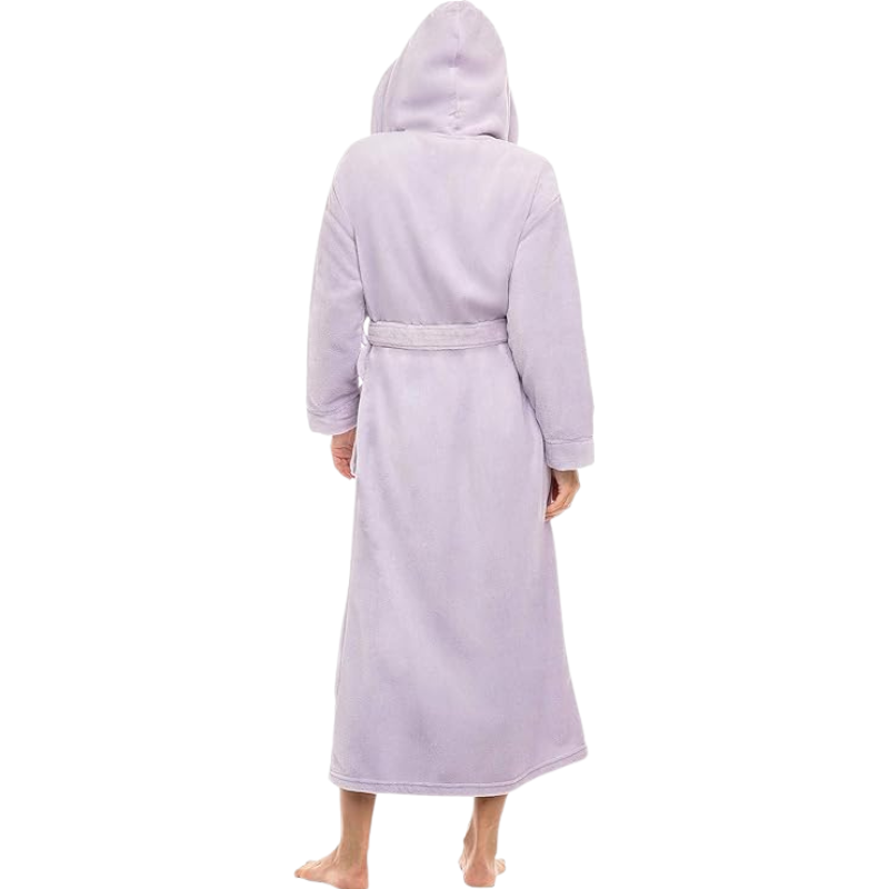 Plush Fleece Robe For Women Long Hooded Bathrobe With Hood Plus Size