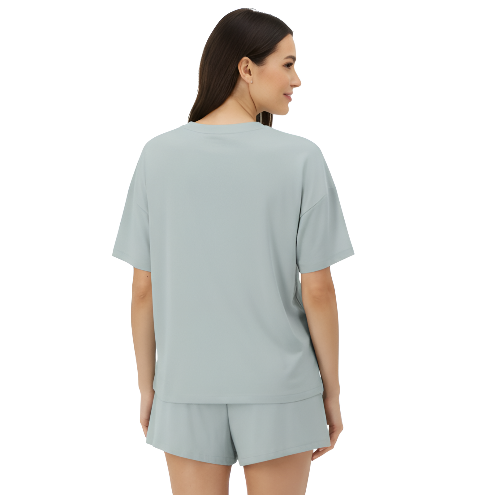 Soft Boxy T Shirt Sleep Shorts Set For Women