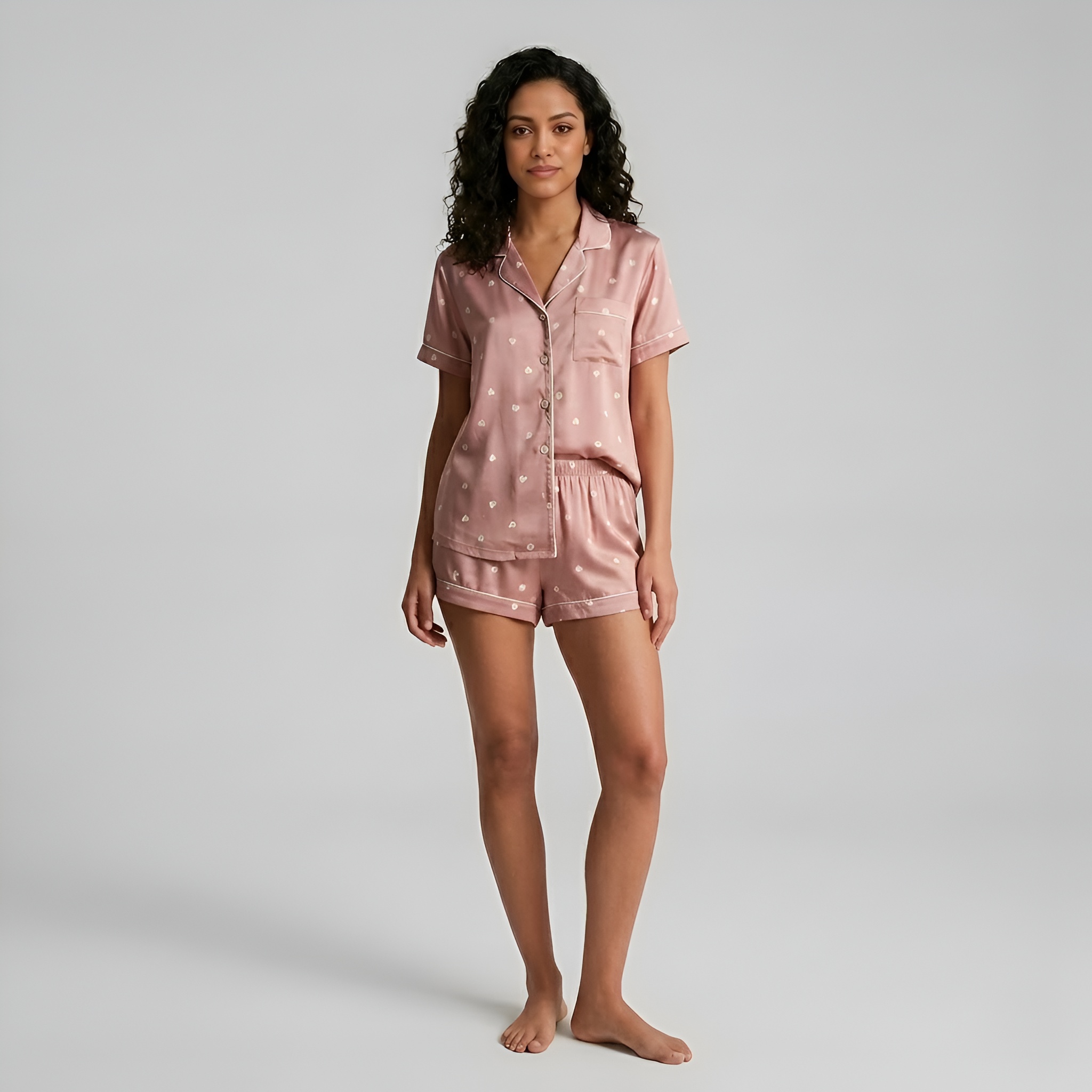 Short Sleeve Women Pajama Shorts Set