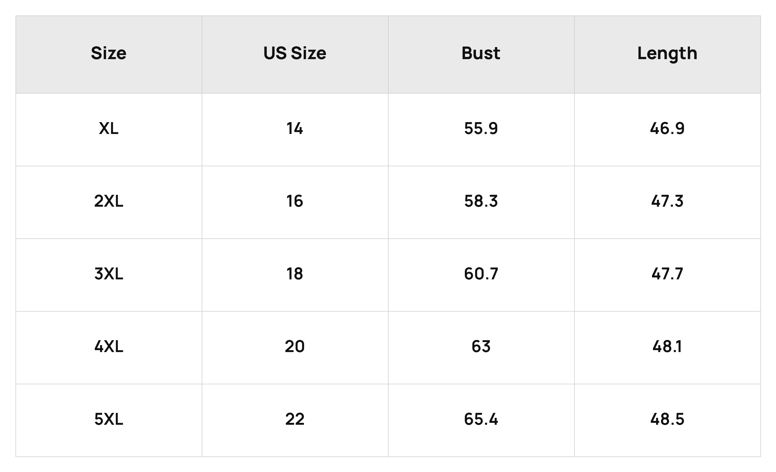 Size Chart