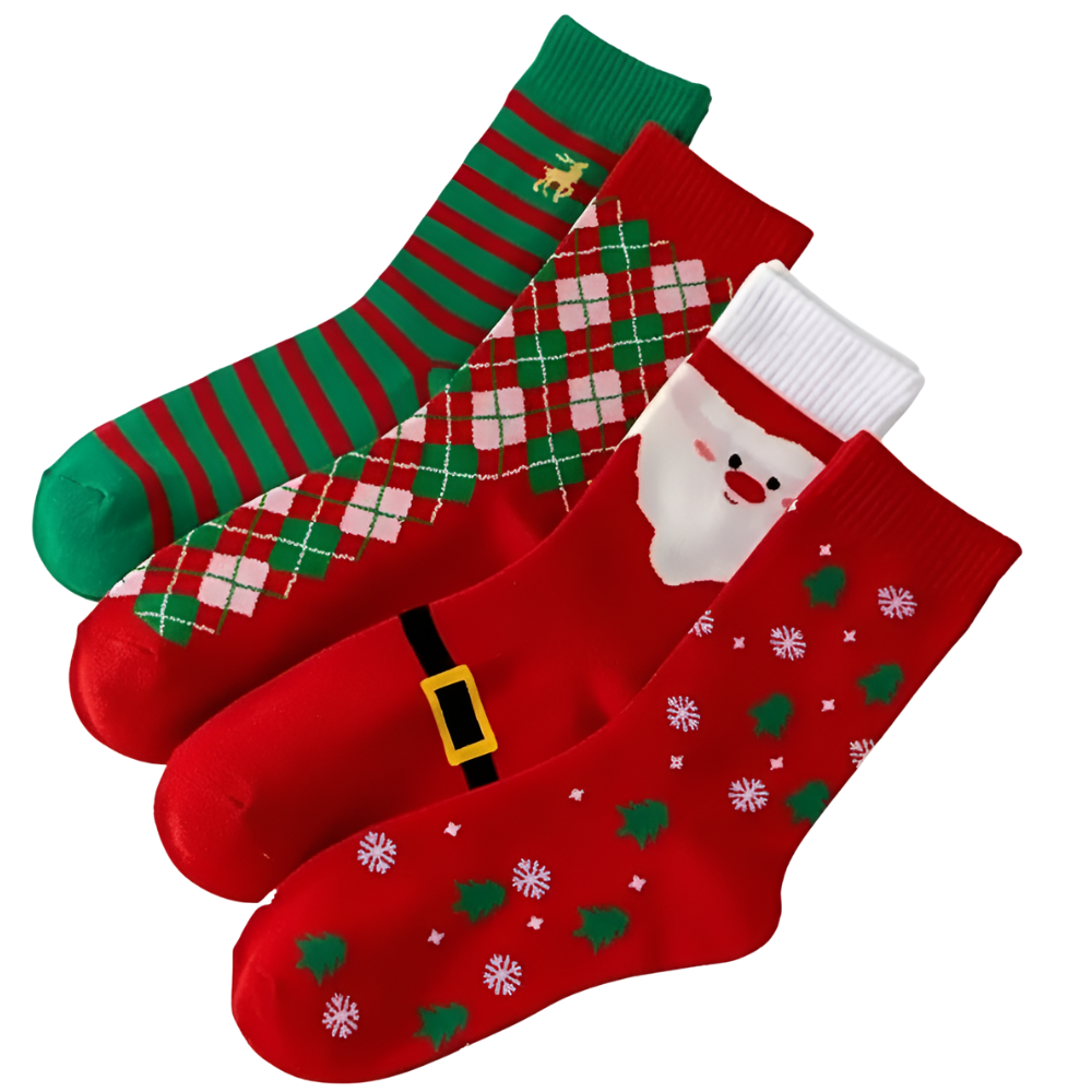 10 Pairs Of Festive Santa Christmas Socks