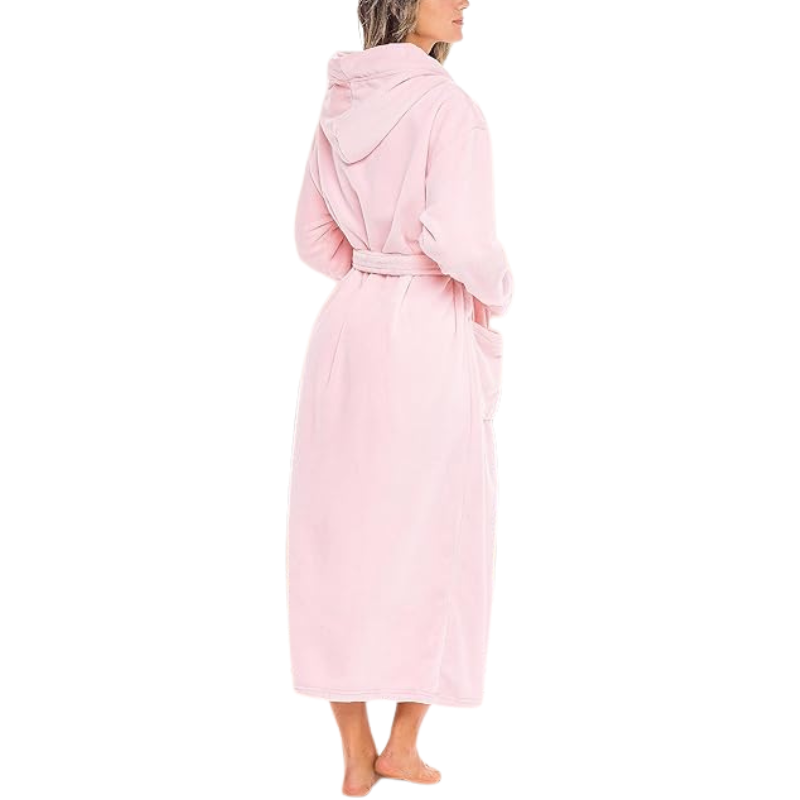 Plush Fleece Robe For Women Long Hooded Bathrobe With Hood Plus Size